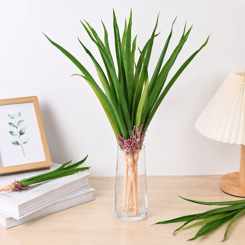 17" Artificial Cymbidium Orchid Bush, Realistic Faux Greenery for Wedding Decor, Home Styling, and Events