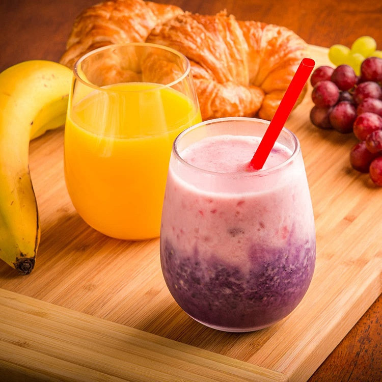 Bulk 10 Pcs Plastic Wine Glasses Stemless Reusable Clear Disposable Wine Cups Wholesale