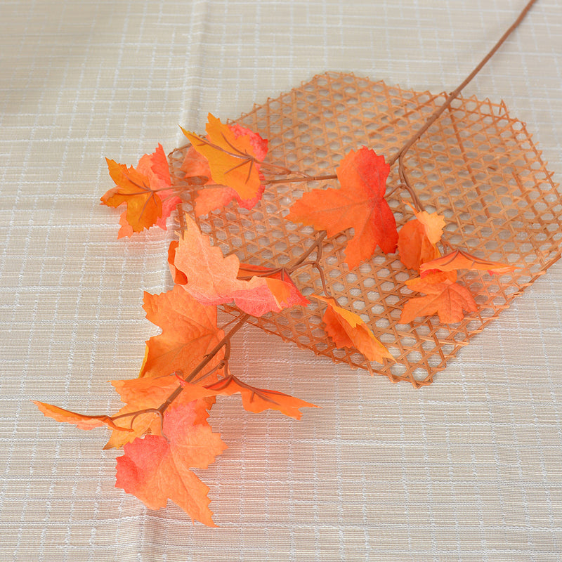Artificial Maple Leaf Stem, 28" Fall & Christmas Decor, Realistic Faux Foliage for Home, Wedding & Commercial Displays