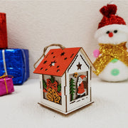 Wooden Christmas Hanging Ornaments 6 Pcs Santa Claus Snowman Deer Tree Pendants for Xmas Party Decorations