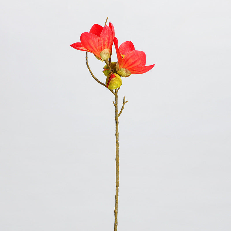 Single Stem Argentine Kapok Faux Silk Flower, 17" Tall, 4 Blooms, Perfect for Home Decor, Weddings, and Events