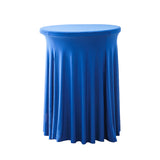 Bulk Round Stretch Tablecloths Cocktail Skirt Table Covers and Banquet Bar Round Table Covers Wholesale