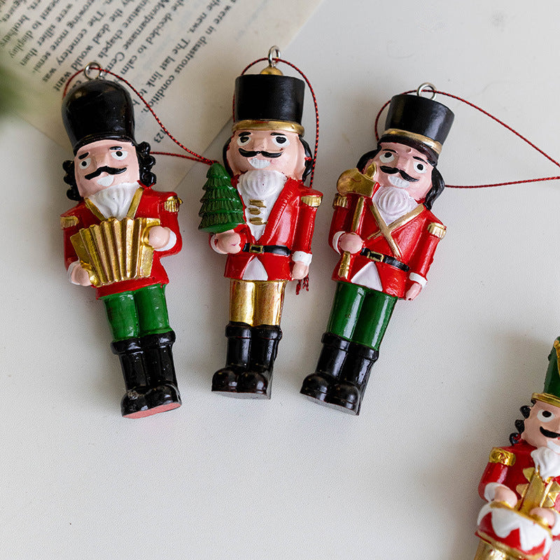 Nutcracker Soldier Doll Pendant Christmas Tree Hanging Ornament Holiday Party Decor Bulk Set