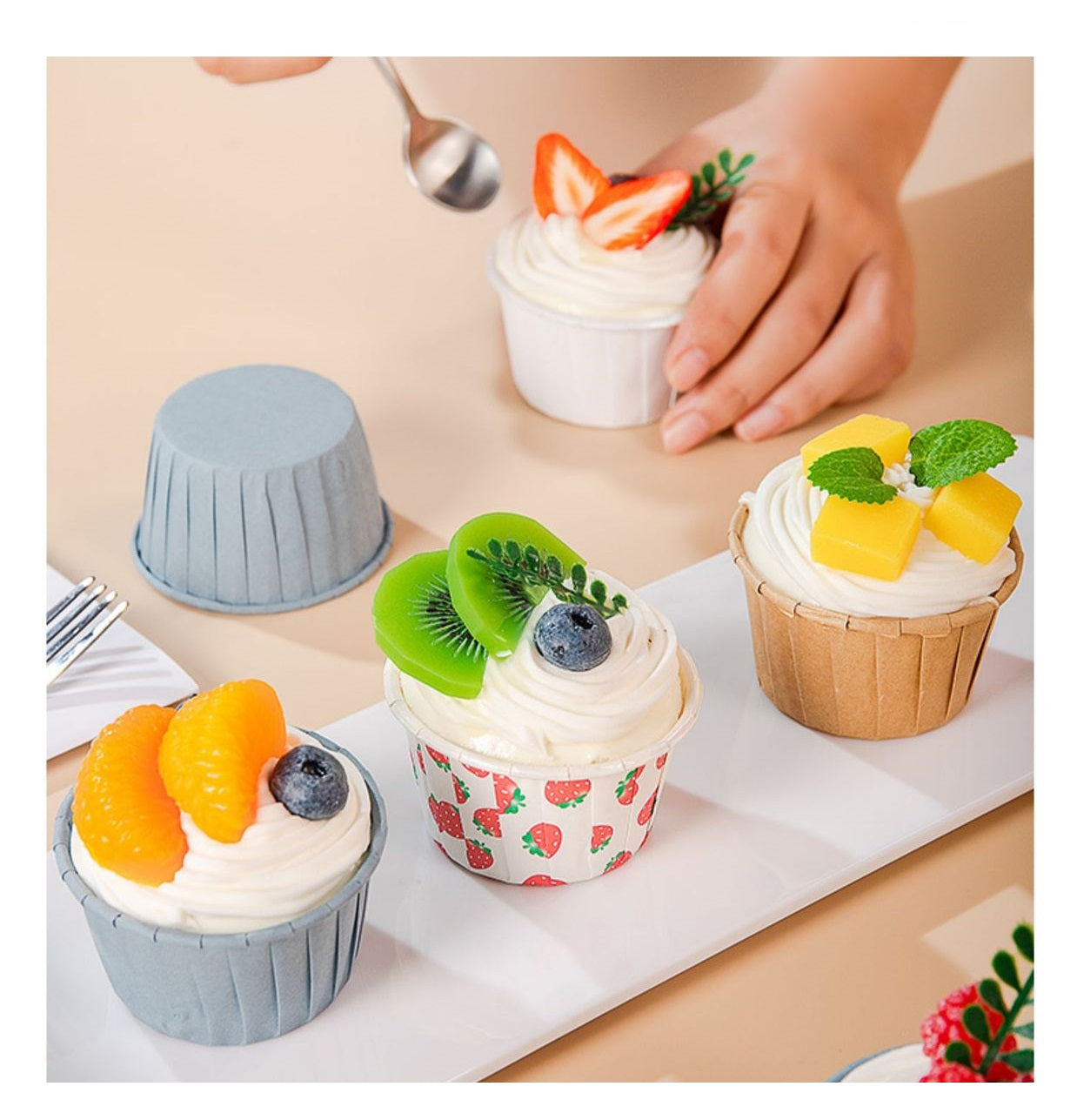 Bulk 100 Pcs Disposable Cake Cup Dessert Container for Wedding Birthday Party Wholesale