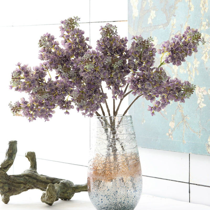 25 Inch Lilac Stems Spray, 10 Pcs Real Touch Artificial Flowers, Bulk Wholesale