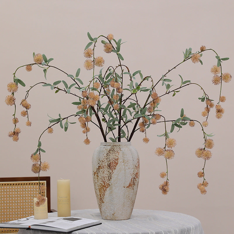 Artificial Long-Stem Silver Dollar Eucalyptus Bush, 45-Inch, Plastic, Modern Style, for Indoor/Outdoor Decor, Weddings, Events