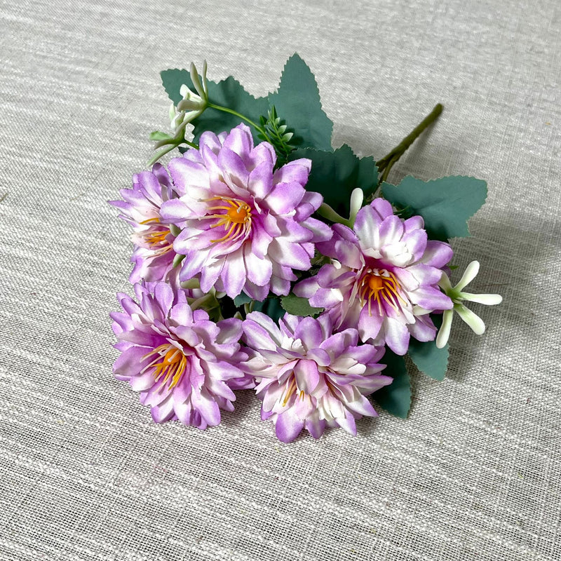 Artificial Cosmos Flower Bush with 5 Blooms, Faux Silk-Like Fabric, Rustic Floral for Wedding, Home Decor & Window Displays
