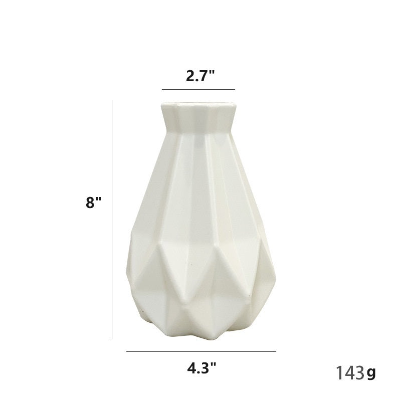 Bulk 2 Pcs Imitation Ceramic Plastic Vase Geometric Flower Vase for wedding Party Home Desktop Center Vase Wholesale