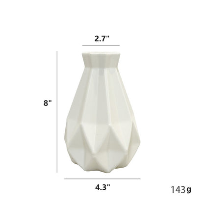 Bulk 2 Pcs Imitation Ceramic Plastic Vase Geometric Flower Vase for wedding Party Home Desktop Center Vase Wholesale