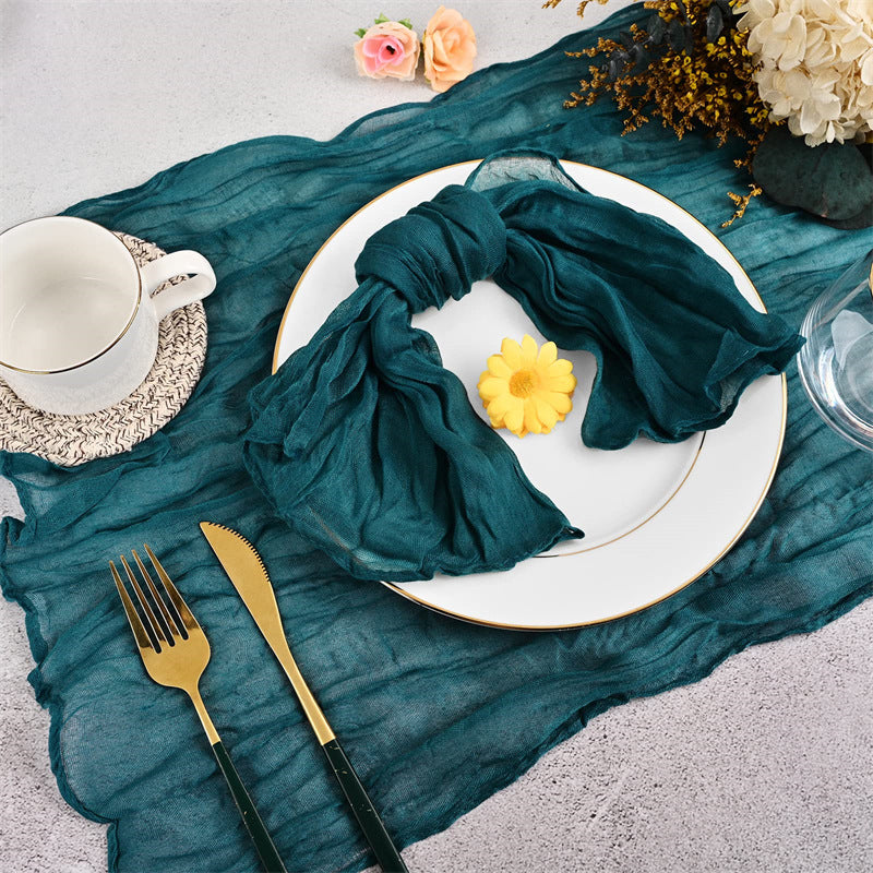 Bali Gauze Ruffled Napkins - Rustic Bohemian Style for Wedding Party Dinner Table Decor