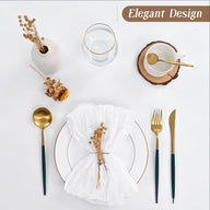 Bali Gauze Ruffled Napkins - Rustic Bohemian Style for Wedding Party Dinner Table Decor