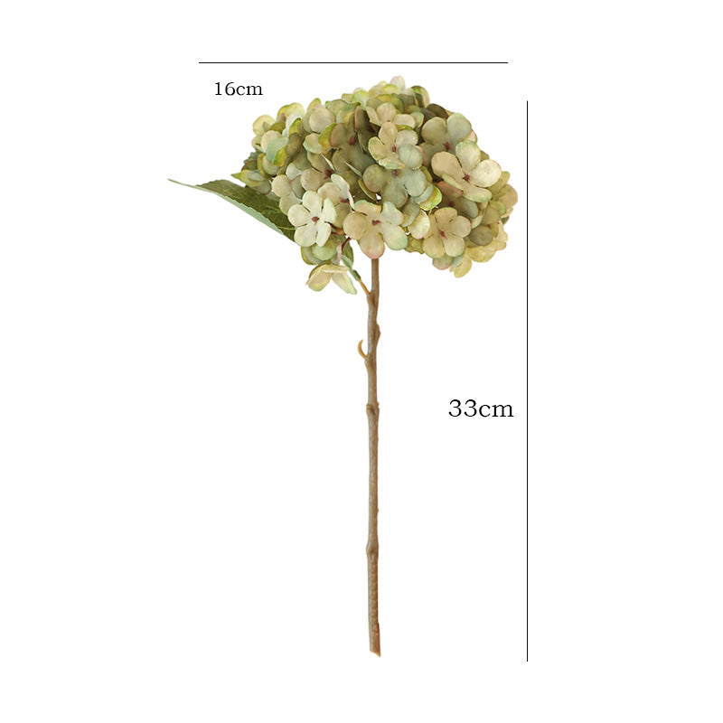 Artificial Hydrangea Single Stem, 1 Bloom, Faux Silk Fabric, Autumn Tones, for Wedding, Home & Window Display