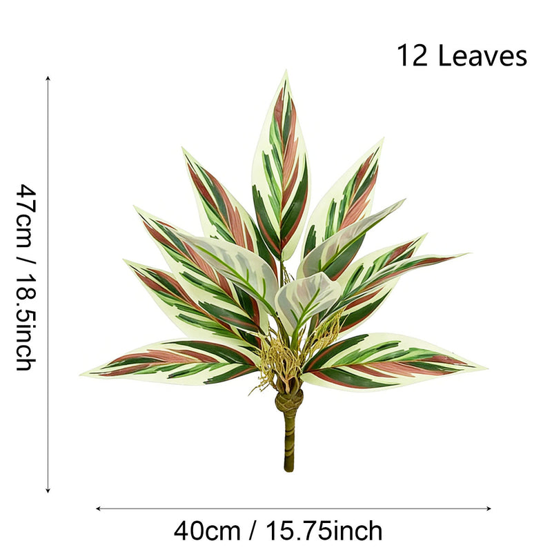 Artificial Snake Plant Bush with 12 Leaves, 16" Tall, Indoor/Outdoor Decor for Home, Office, Wedding, and Events