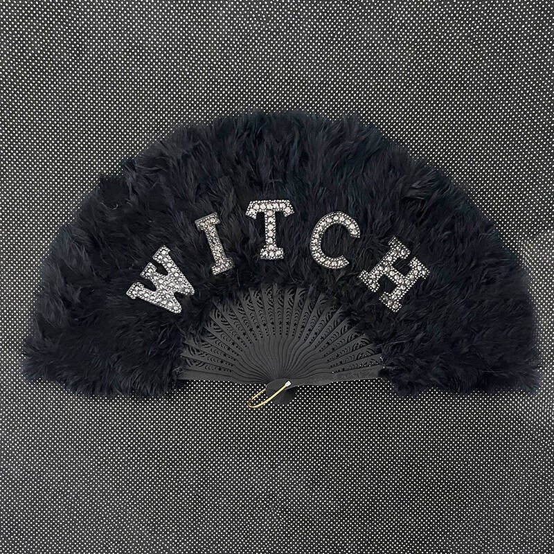 Bachelorette Party Bride Feather Fan - White with Pearl "Bride" Lettering | Wedding & Bridal Decor