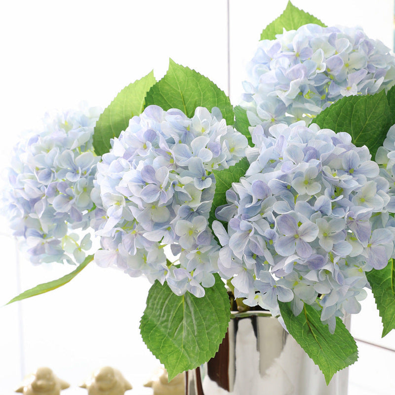 18 Inch Silk Hydrangea Flowers Bouquet, 10 Pcs Artificial Hydrangea Stems for Bulk Wholesale
