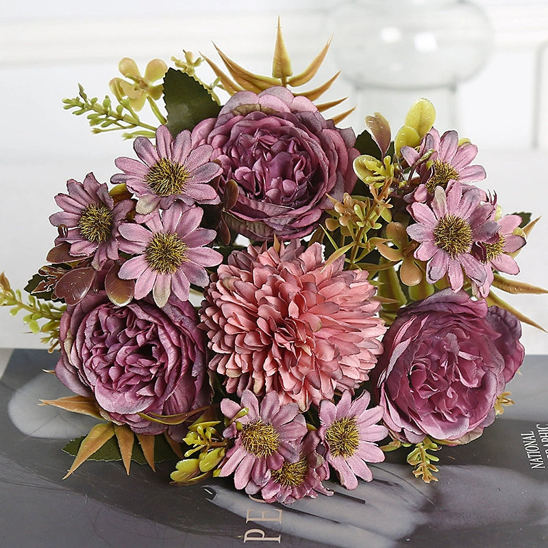 Bulk Peonies Bridal Bouquet Silk Flowers Flexible Stems Shatterproof for Anniversary Vase Arrangements Boho Home Decor Wholesale