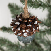 2 Pcs Artificial Glass Pine Cone Ornaments for Christmas Thanksgiving Fall Party Hanging Decorations