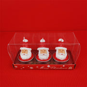 3 Pcs Christmas Candle Set with Santa Claus, Xmas Tree, Pine Cone in Gift Box for Holiday Home Decor
