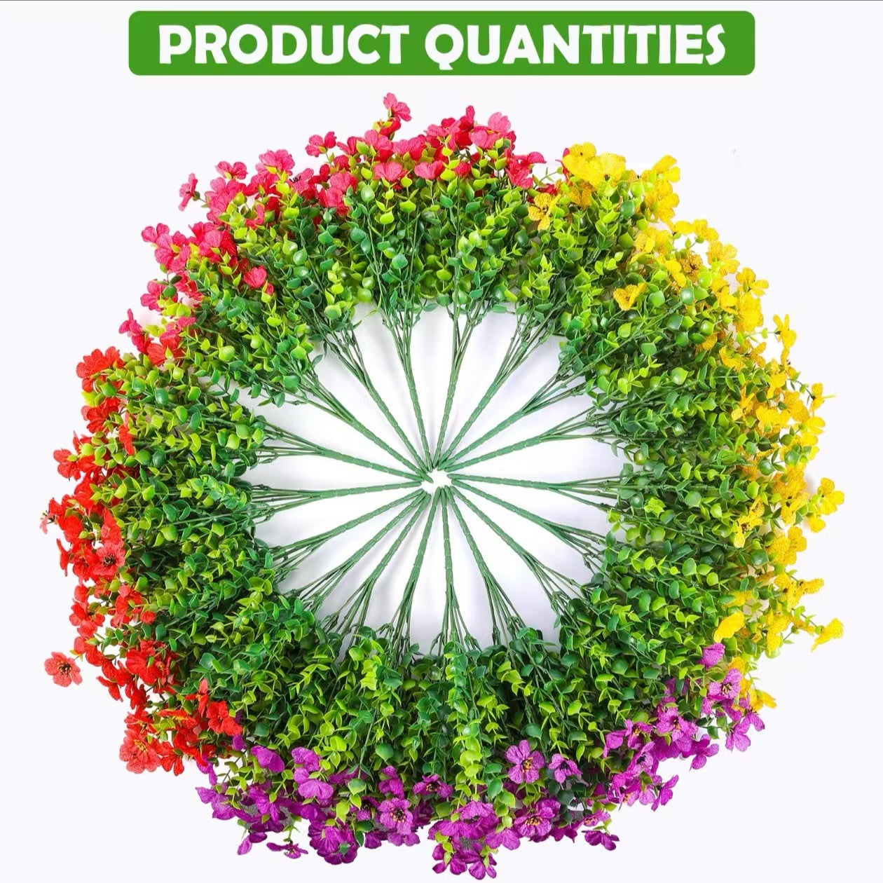 Premium Outdoor Fake Flowers 10 Pack UV Resistant Polyester Eucalyptus Bundles  Eco Friendly Stems for Patio Garden Porch Decor