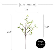 3 Pcs Artificial Mistletoe Stems with Leaf and Pearl Fruit, 12 Inch Winter Xmas Floral Arrangement