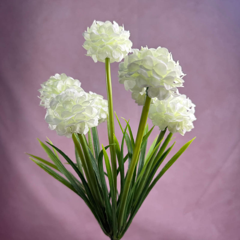 Artificial Chrysanthemum Bush with 6 Blooms, 18" PU Floral Stems for Weddings, Home Decor & Events, Realistic Fake Flowers