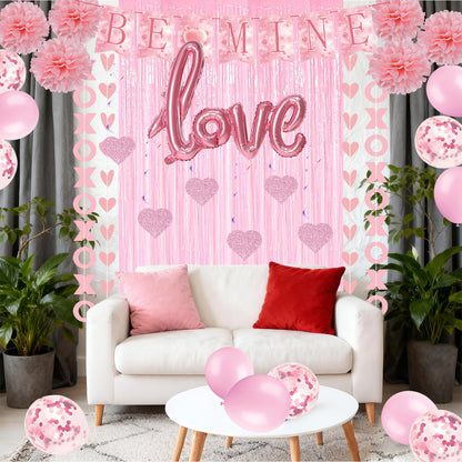 Pink Heart Spiral Wedding Decorations - 7 Styles Valentine's Day Proposal Paper Flower Ball Garlands