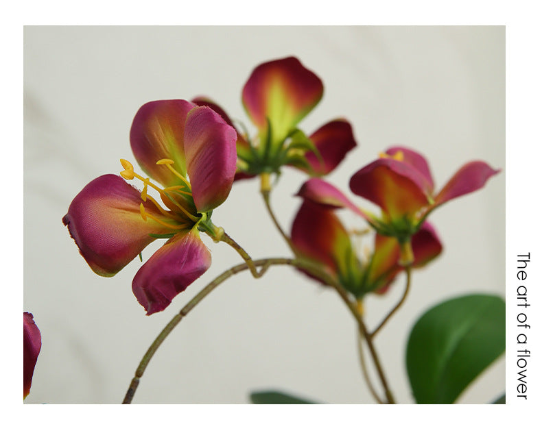 Artificial Dogwood Flower Stem, Single Stem with 9 Blooms, 33" Tall, Silk Floral Arrangement for Home Decor, Wedding, Events - Yellow, Pink, White