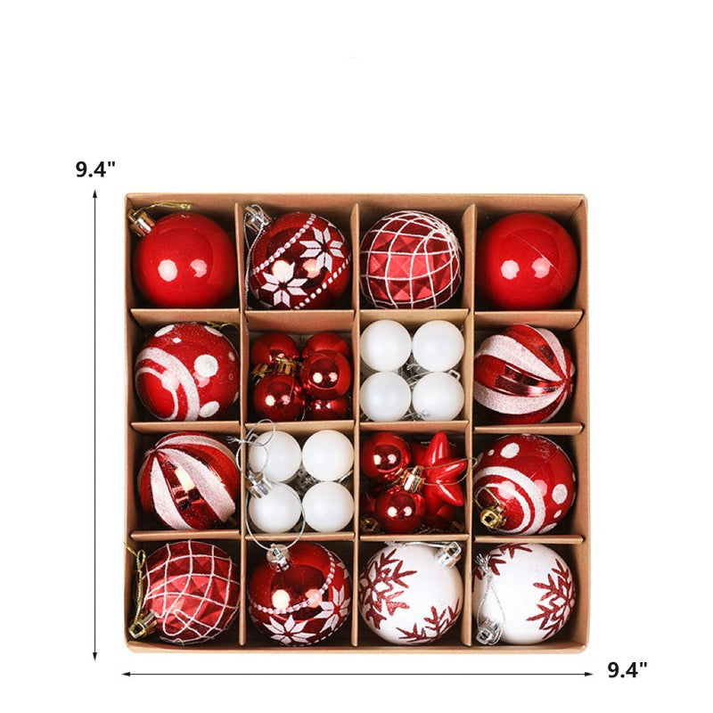 44 Pcs Christmas Ball Ornaments Set with Storage Box - Red, Green, Gold, 2 Inch Artificial Holiday Decor