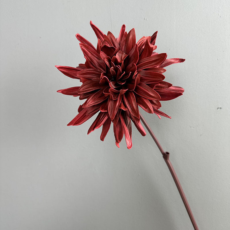 Single Stem PU Chrysanthemum Artificial Flower, 24" Realistic Floral for Weddings, Home & Commercial Decor