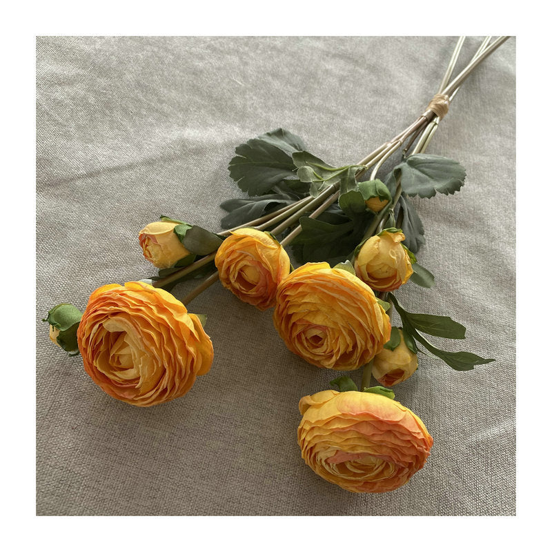 Hand-Tied Bouquet of 9 Multi-Layered Lotus Flowers, Faux Silk Floral Arrangement for Weddings, Home Decor, and Events