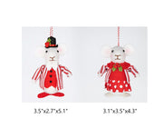 Bulk Christmas Felt Mice Ornaments 12 Pcs Hanging Decor for Tree Wreath Home Party Supplies
