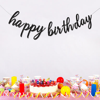 Bulk Glitter Happy Birthday Banner for Birthday Party Decorations Sparkling Party Supplies and Background Decor Wholesale