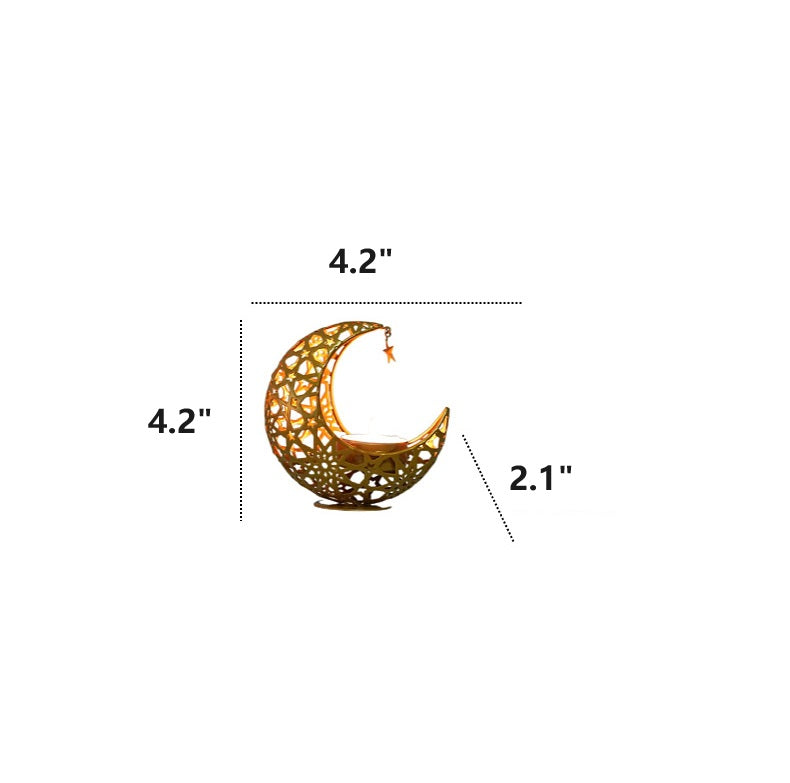 Bulk Moon Shape Candle Holder Hollow Out Candlestick for Home Office Wedding Anniversary Valentine's Day Table Centerpiece Decorations Wholesale