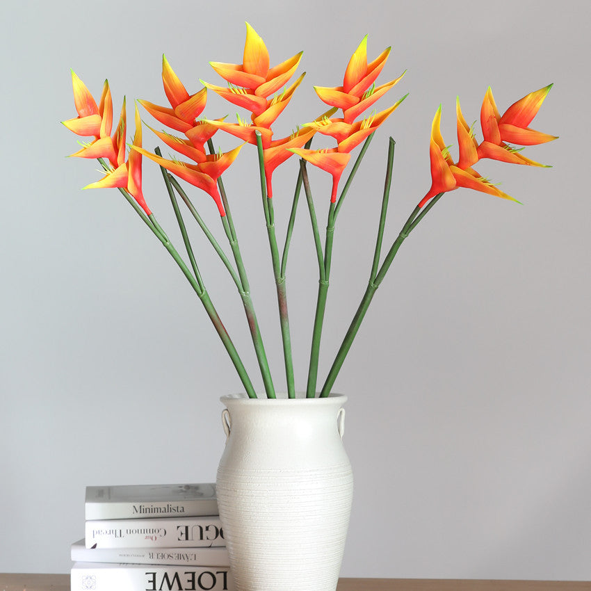 5-Pack Artificial Bird of Paradise Flowers - Faux Crane Flower Decor for Weddings & Windows