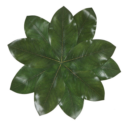 Premium 2-Piece Artificial Leaf Placemat Japanese Western Table Mats Waterproof Oil-Proof Placemats for Home Dining Décor