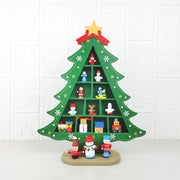 Plaid Christmas Tree with Doll Ornaments Set, Holiday Desktop Decor, Bulk Quantity