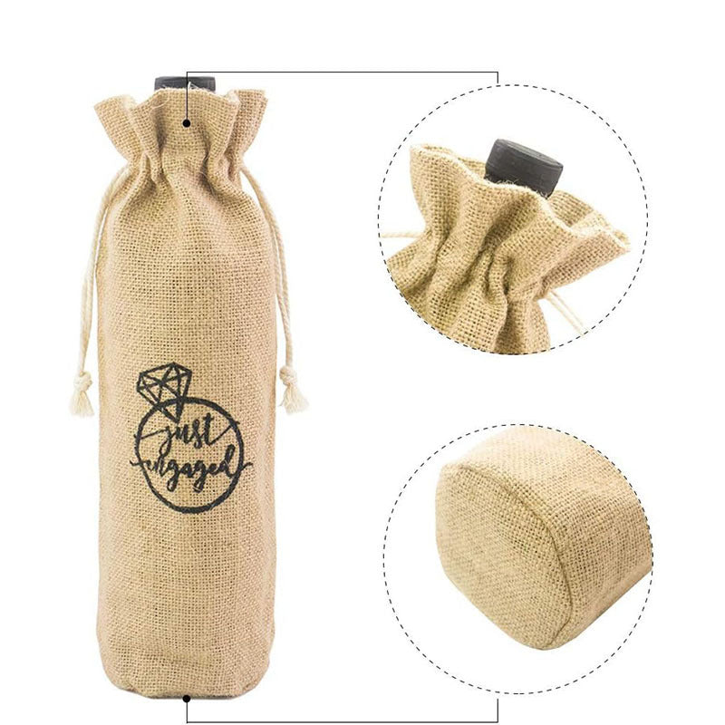Premium Reusable Wine Gift Bags Felt PU Wedding Engagement Anniversary Bridal Shower Decor Couples Keepsake Eco Friendly Centerpiece