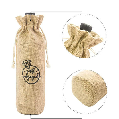 Premium Reusable Wine Gift Bags Felt PU Wedding Engagement Anniversary Bridal Shower Decor Couples Keepsake Eco Friendly Centerpiece