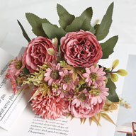 Bulk Peonies Bridal Bouquet Silk Flowers Flexible Stems Shatterproof for Anniversary Vase Arrangements Boho Home Decor Wholesale