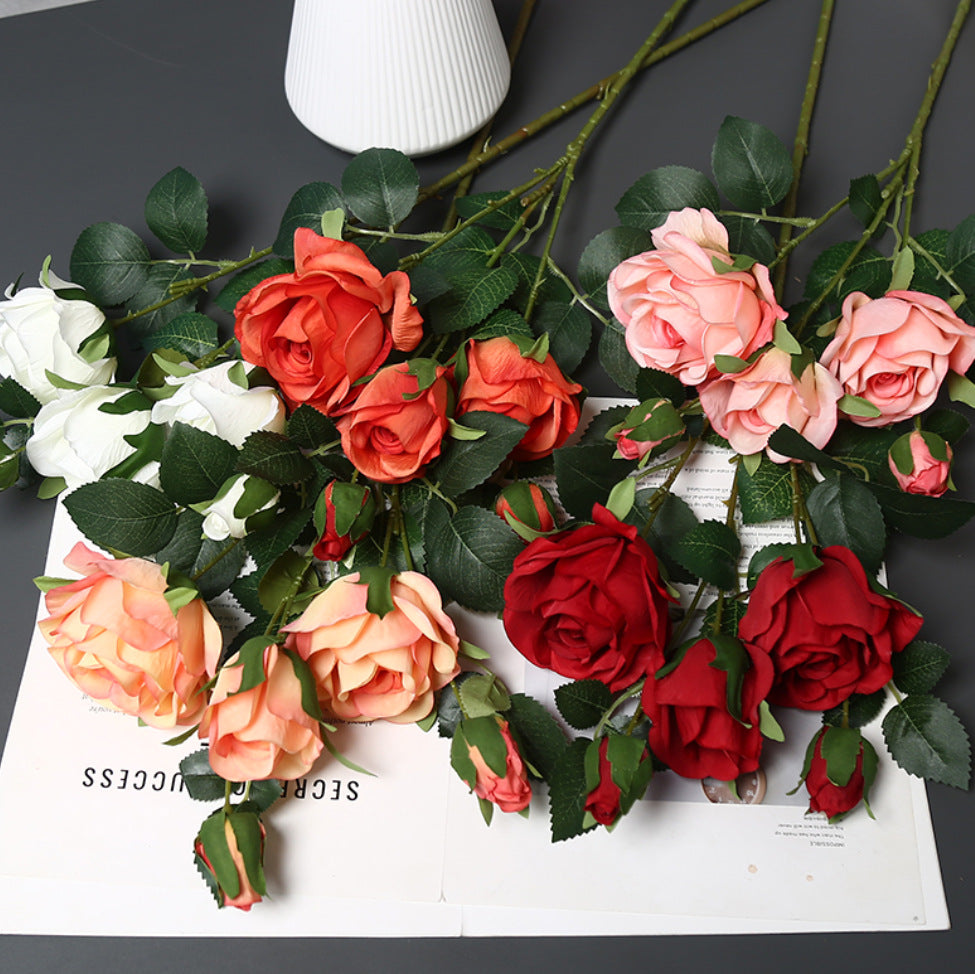 26.4" Premium Silk Artificial Ice Heart Rose – Wedding Floral Decor for Home/Living Room/Hotel