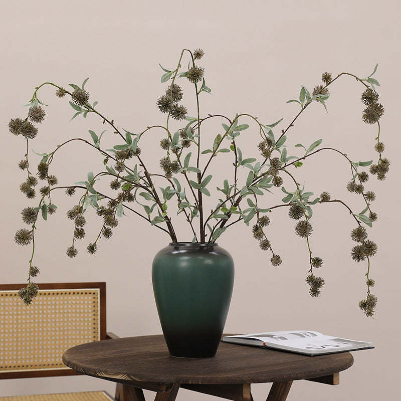 Artificial Long-Stem Silver Dollar Eucalyptus Bush, 45-Inch, Plastic, Modern Style, for Indoor/Outdoor Decor, Weddings, Events