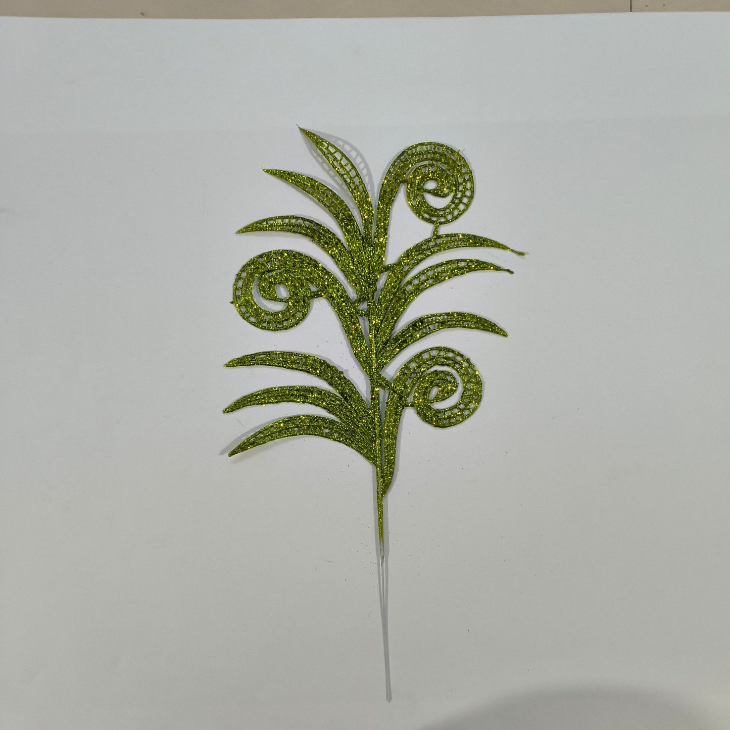 Christmas Gold Glitter Plastic Leaf Ornaments 2-Pack - 15.7" Length 7.5"Width | Sparkly Cutout Decor for Christmas Trees