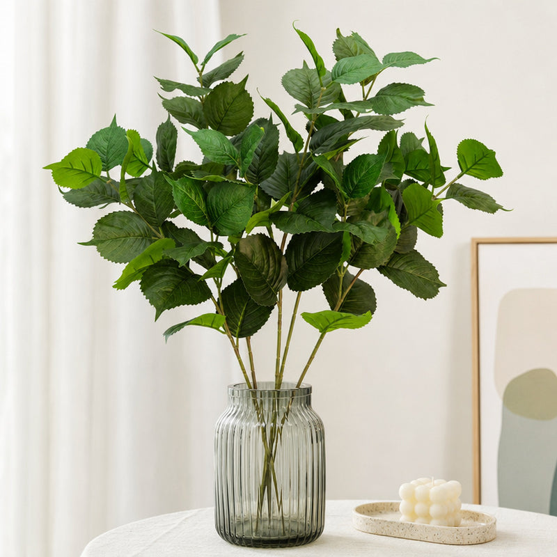 Artificial Eucalyptus Leaf Single Stem, Faux Greenery Branch, Plastic Foliage for Home, Office & Window Display
