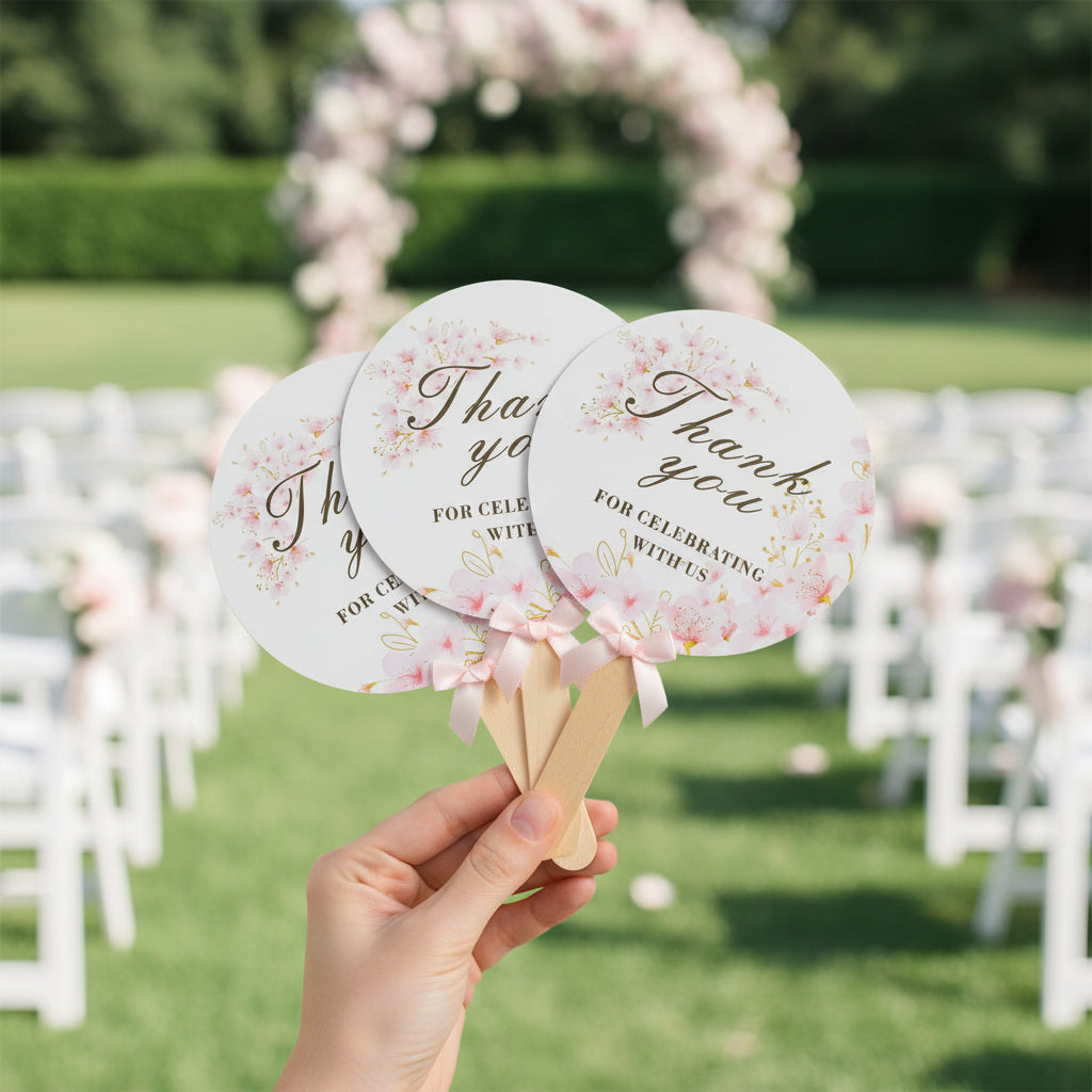 Bridal Shower Favors Wedding Fans for Guests (10 Pack) - Wedding Reception Decor & Paper Party Supplies