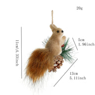 Realistic Squirrel Ornaments 4 Styles - Christmas Tree Decor Cute Animal Pendants for Holiday Decoration
