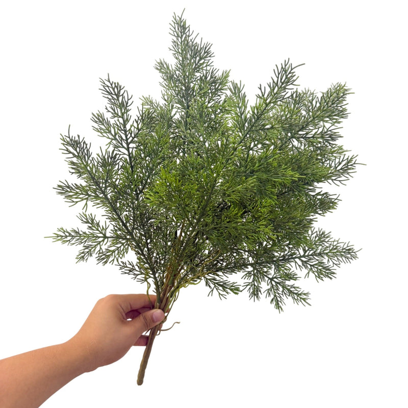 Artificial Asparagus Fern Bush, Plastic Pine Needle Grass Greenery, Faux Plant for Home, Office & Display