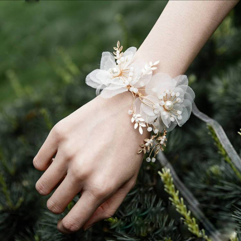 Corsage Bracelet 10 Pcs Artificial Flowers for Wedding Festival Beach Party