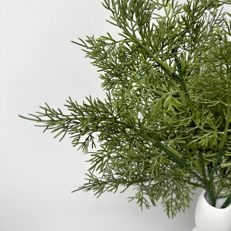 Artificial Juniper Pine Stem, Single Plastic Greenery Stem, Bendable, Christmas & Holiday Decor