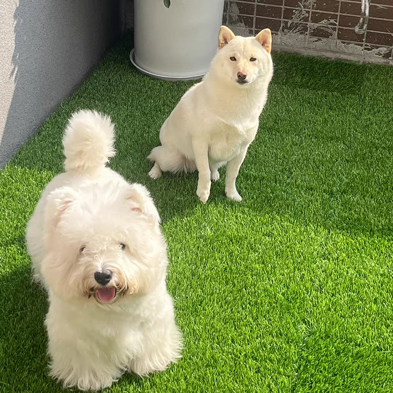 Artificial Grass Mat Tiles, 2-Piece Interlocking Faux Turf Pads, 1" Pile Height, Dog Potty Patch, Patio, Garden & Wedding Decor