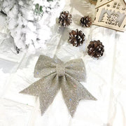 10 Pcs Christmas Pearl Cotton Gold Powder Bows for Garland and Tree Topper Decor